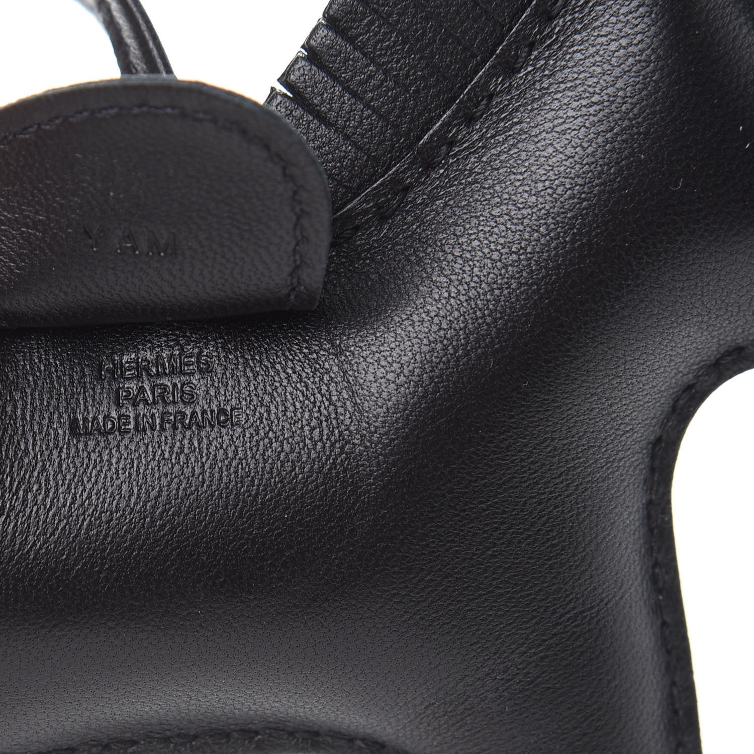 Hermes Milo Lambskin Grigri Rodeo Horse Bag Charm MM So Black 3 of 5