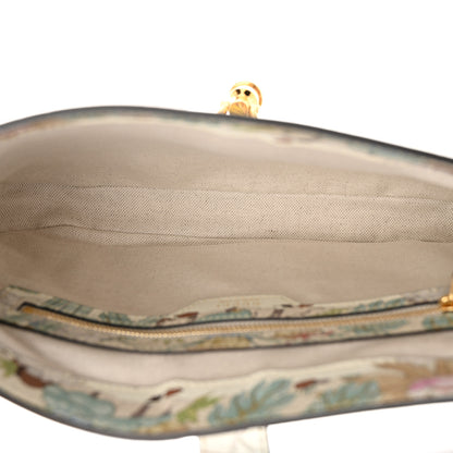 Gucci New Shangai Calfskin Tiger Savanah Small Jackie 1961 Hobo Chalky White Multicolor 5 of 10