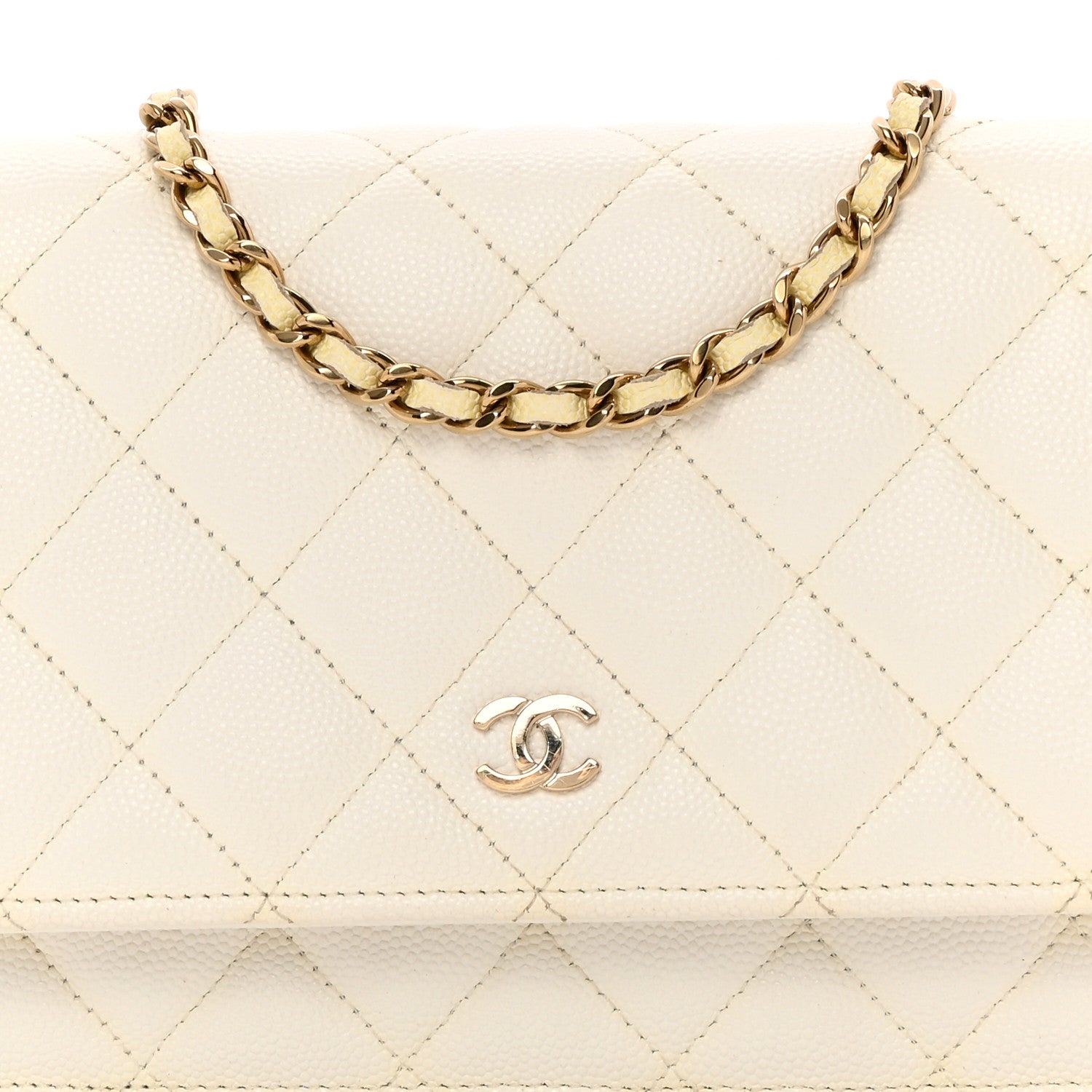 Chanel Caviar Quilted Wallet On Chain WOC White 10 of 12