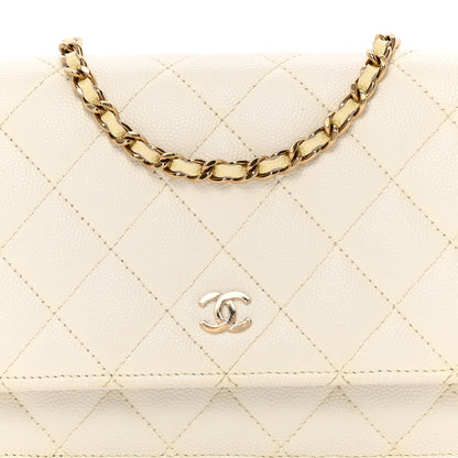 Chanel Caviar Quilted Wallet On Chain WOC White 10 of 12