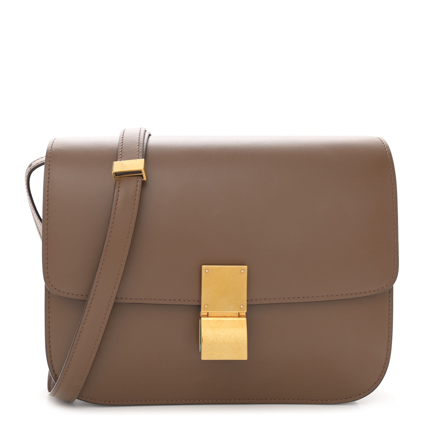 Smooth Calfskin Medium Classic Box Flap Bag Light Camel