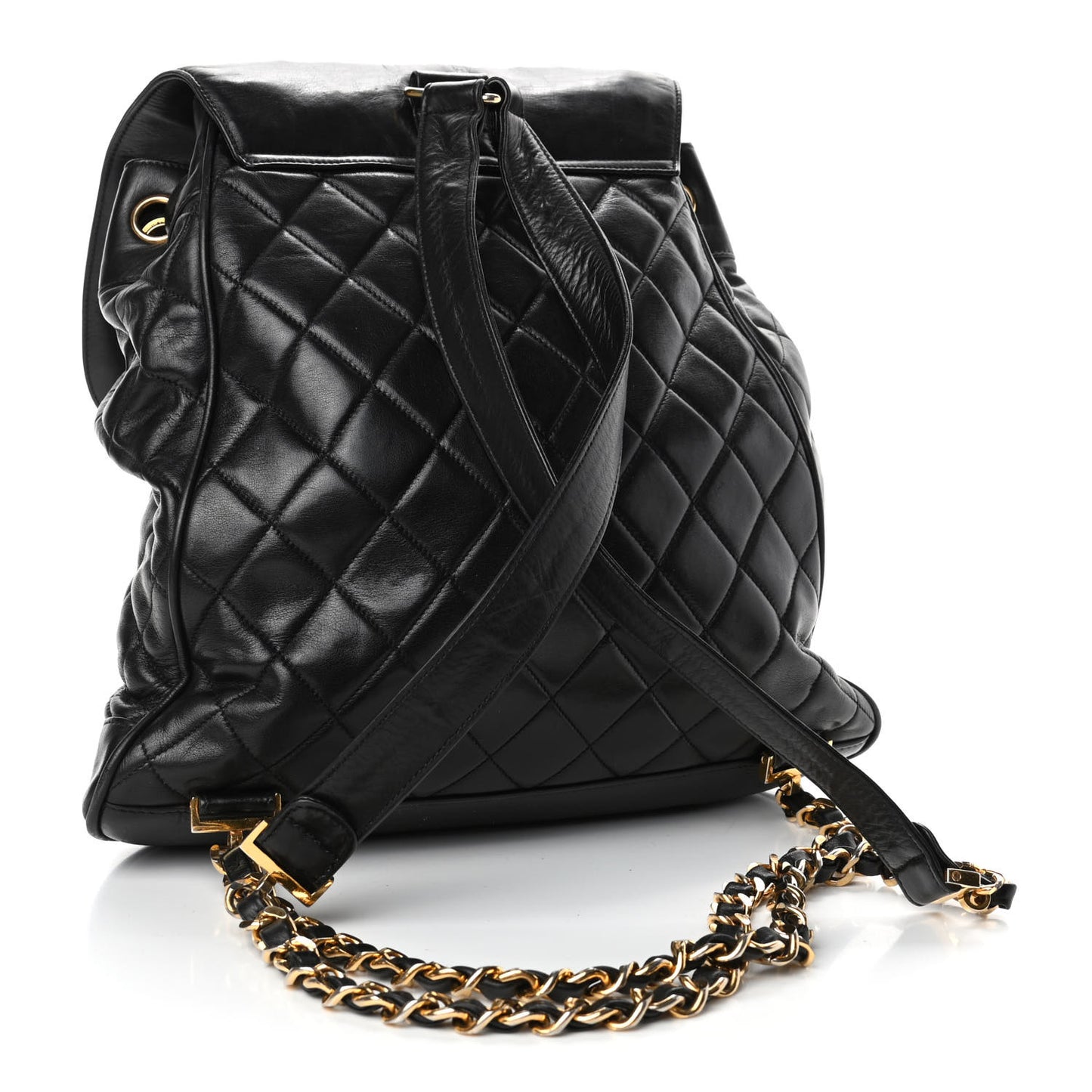Lambskin Quilted Backpack Black