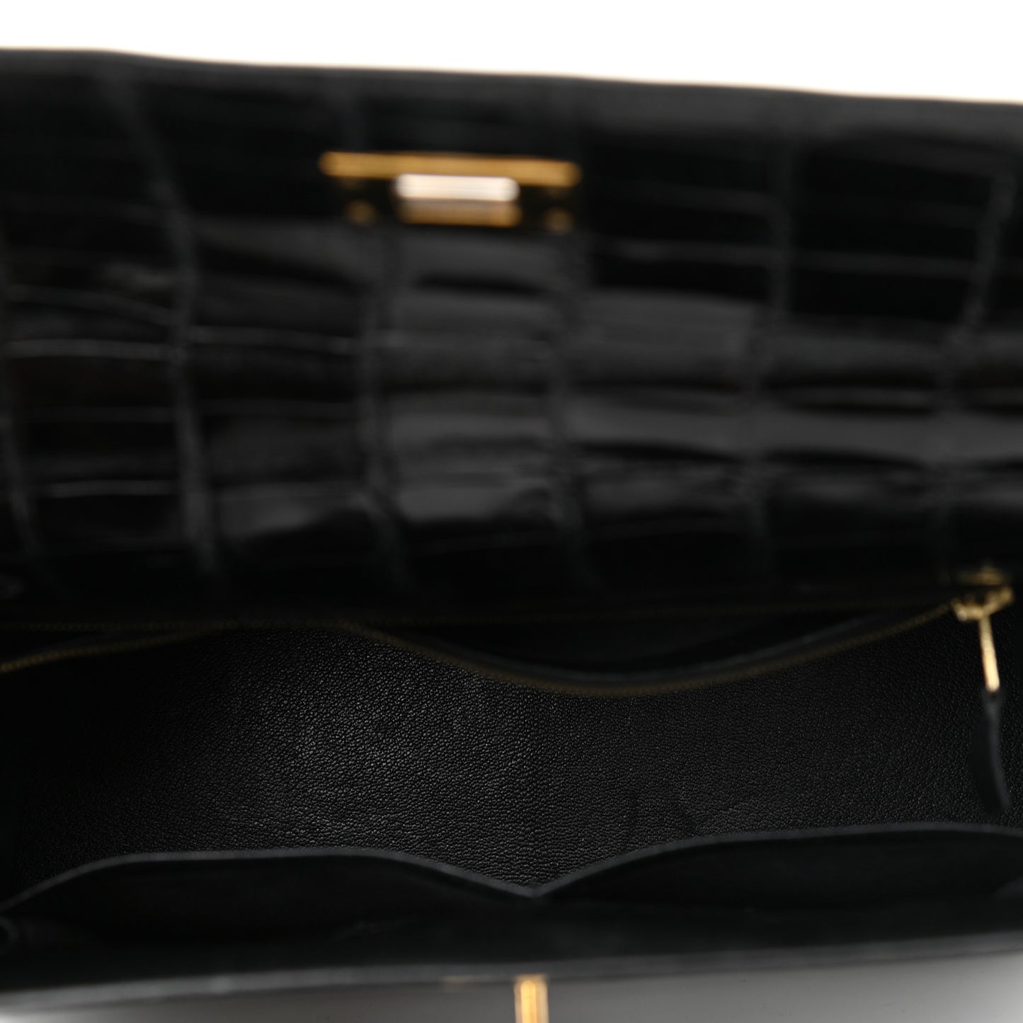 Shiny Alligator Kelly Sellier 28 Black
