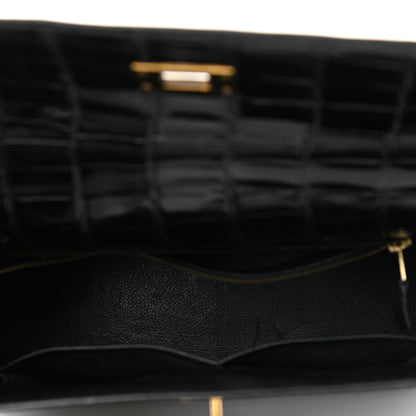 Hermes Shiny Alligator Kelly Sellier 28 Black 5 of 19