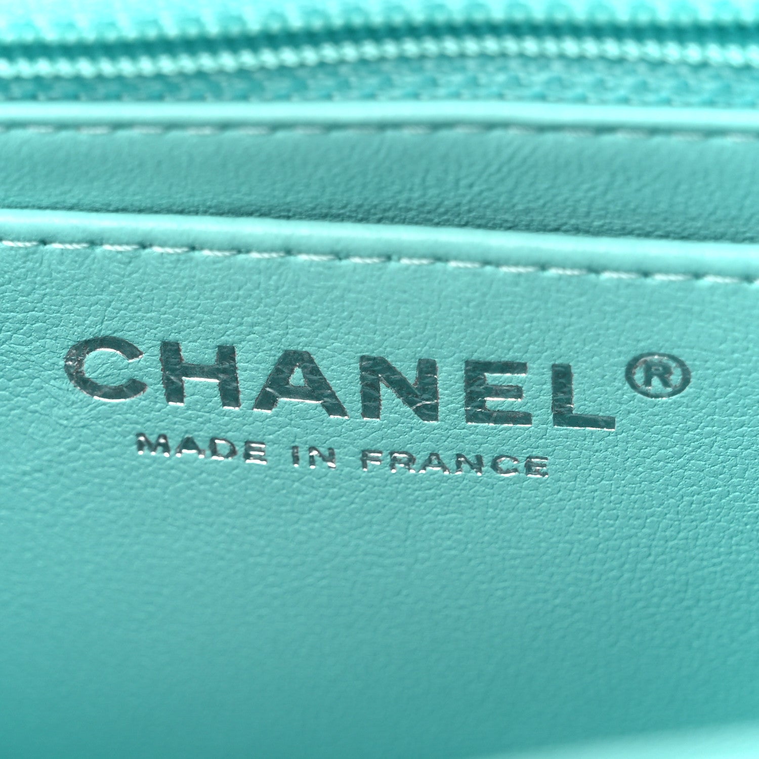 Chanel Lambskin Quilted Mini Rectangular Flap Turquoise 8 of 13