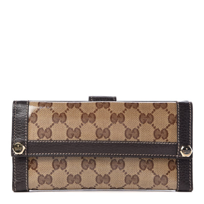 Gucci Crystal Monogram Continental Charmy Wallet Brown 1 of 9