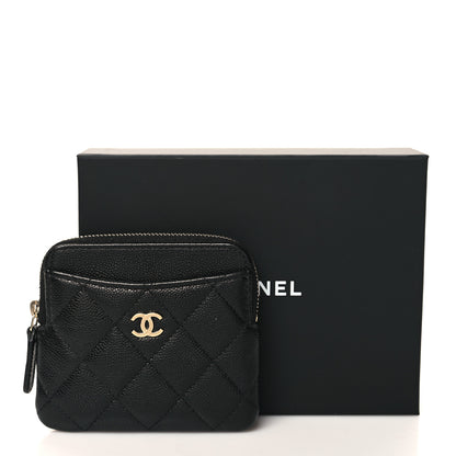Chanel Caviar Quilted Zip Card Holder Wallet Black 10 of 10