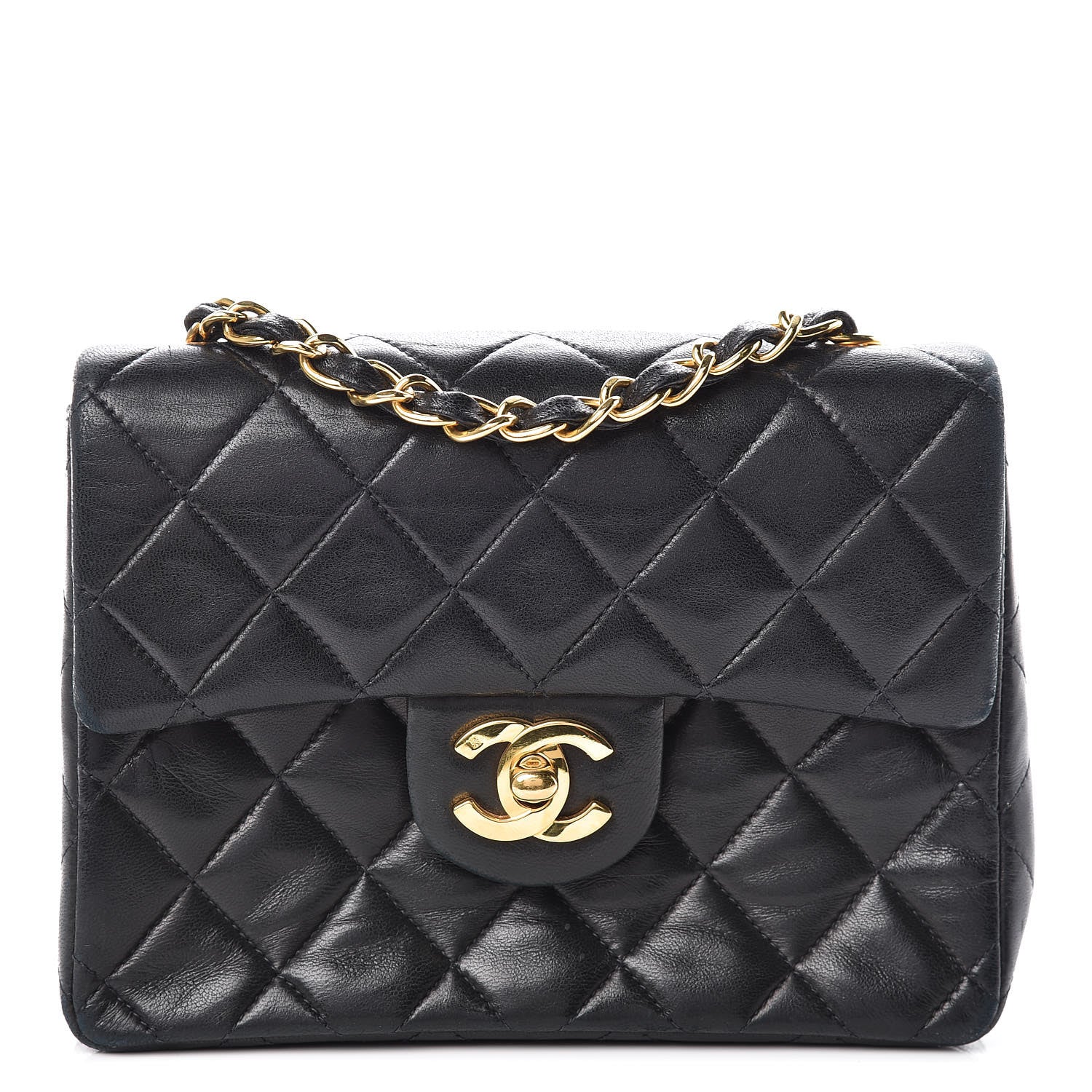 Chanel Lambskin Quilted Mini Square Flap Black 1 of 11