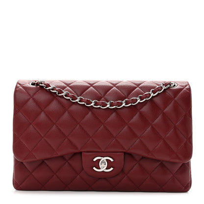 Chanel Caviar Quilted Jumbo Double Flap Burgundy 1 of 13