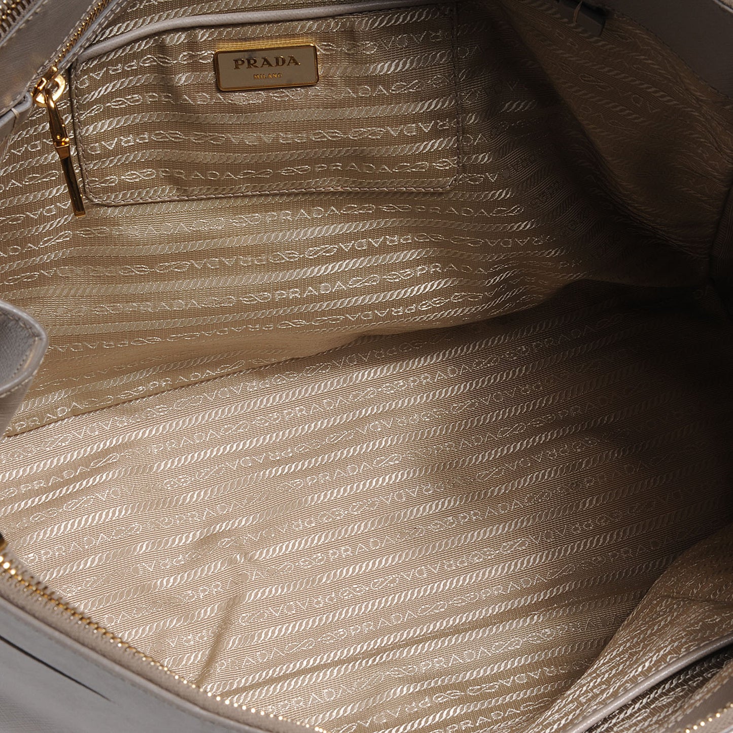 Saffiano Lux Large Double Zip Tote Pomice