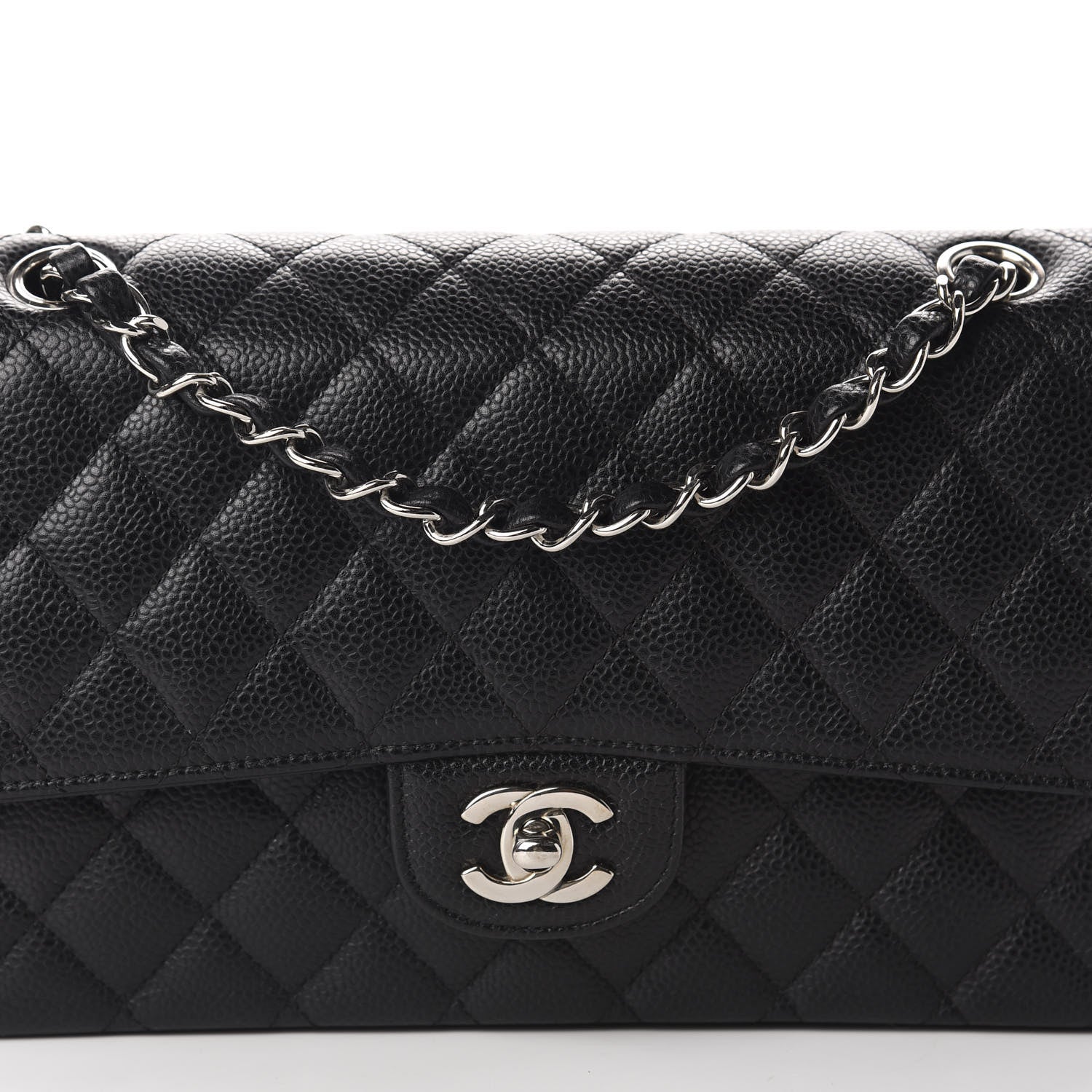Chanel Caviar Quilted Medium Double Flap Black 12 of 13