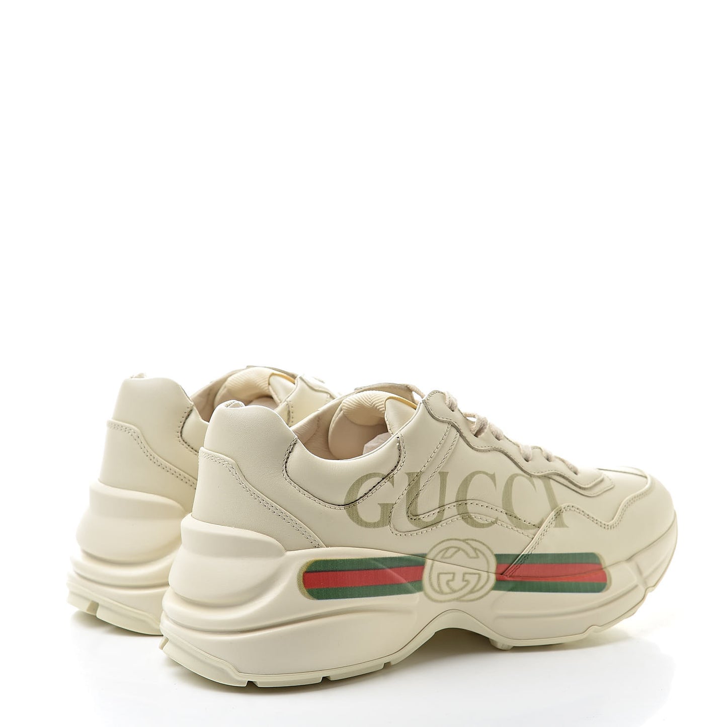Calfskin Logo Womens Rhyton Sneakers 37.5 Ivory