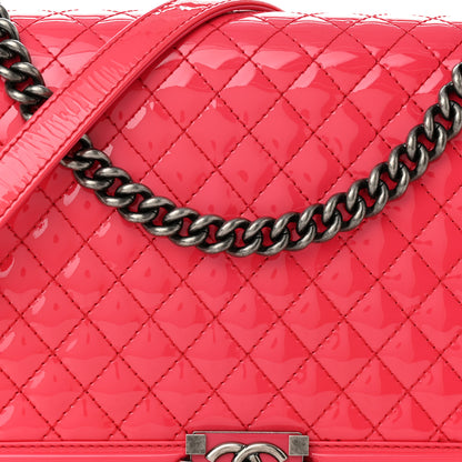 Chanel Patent Quilted Large Boy Flap Pink 7 of 11