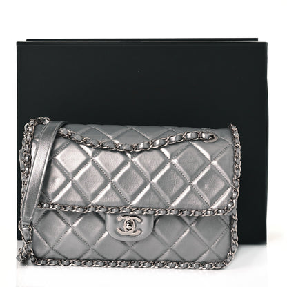 Chanel Metallic Lambskin Medium Chain All Over Flap Silver 11 of 11