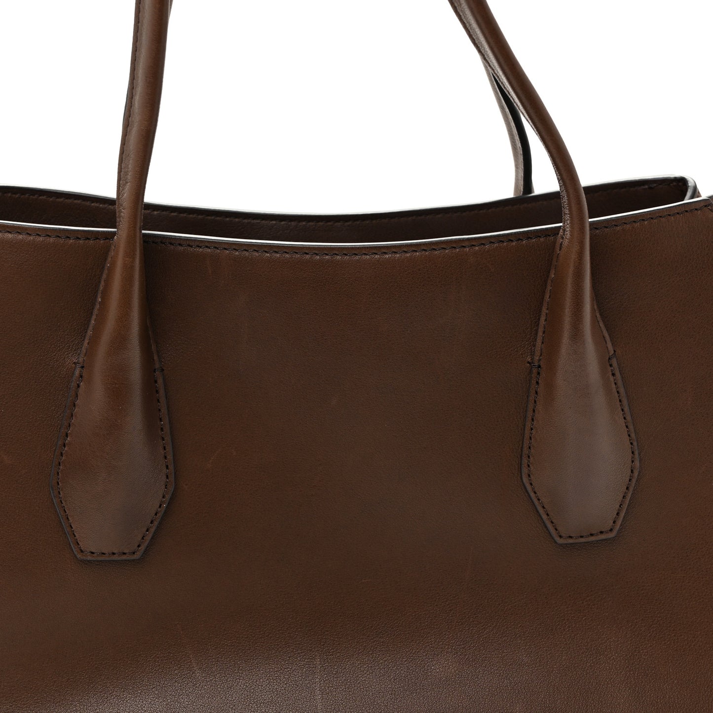 Polished Saddle Calfskin Alger Shoulder Bag Deep Brown