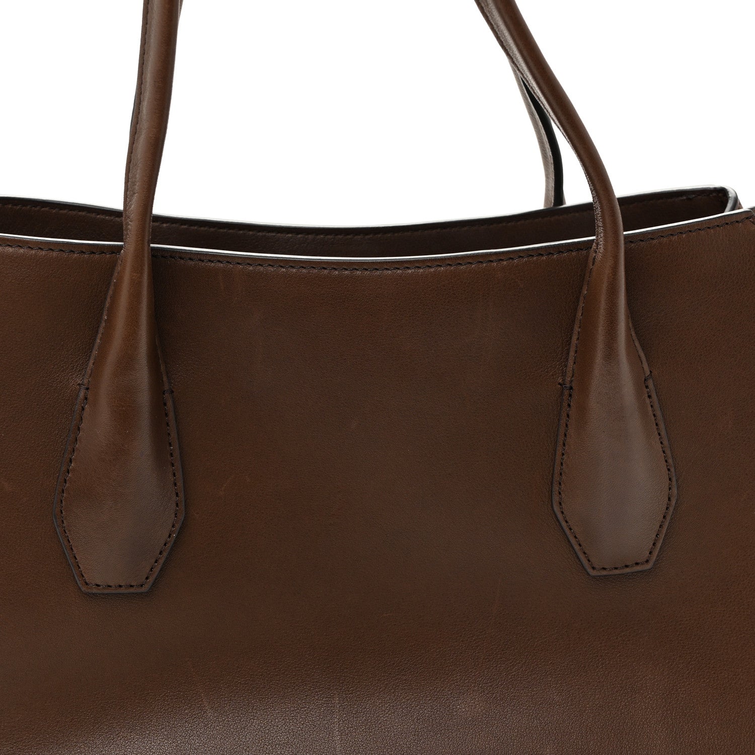 The Row Polished Saddle Calfskin Alger Shoulder Bag Deep Brown 7 of 9
