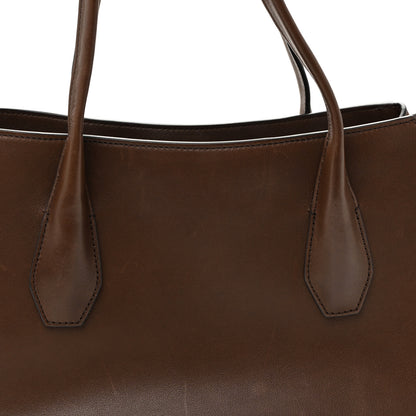 The Row Polished Saddle Calfskin Alger Shoulder Bag Deep Brown 7 of 9
