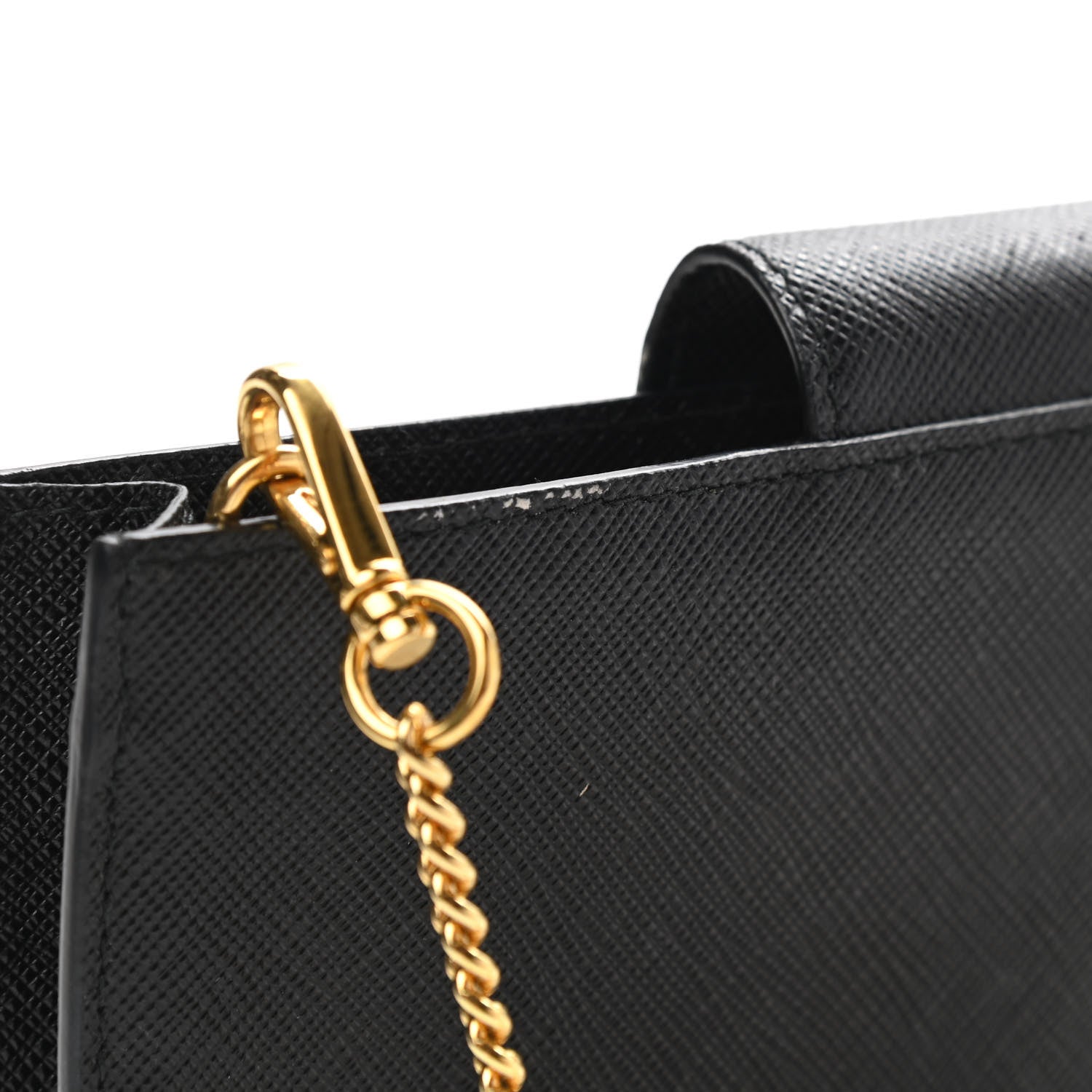 Prada Saffiano Mini Chain Wallet Black 6 of 6