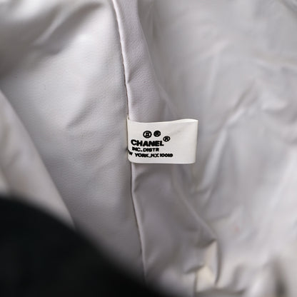 Chanel Canvas Drawstring Backpack Black White 6 of 17