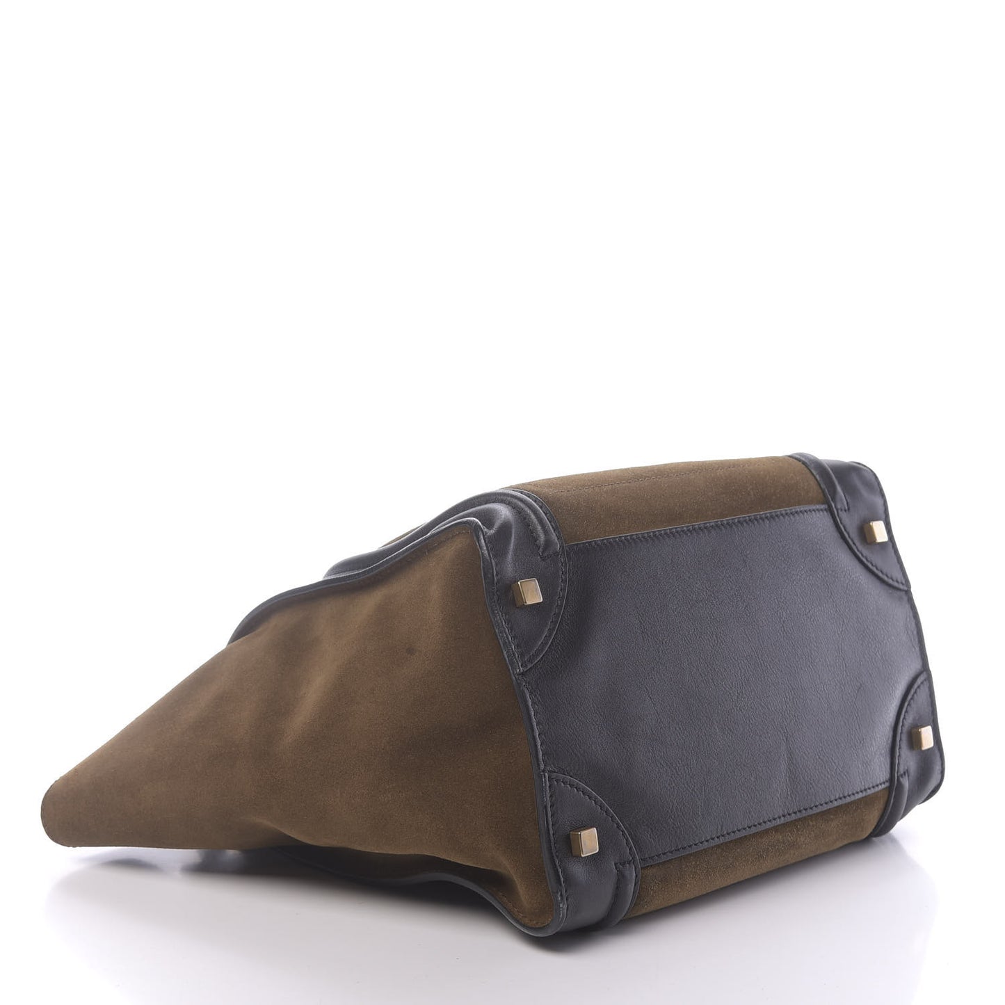 Suede Smooth Calfskin Mini Luggage Olive