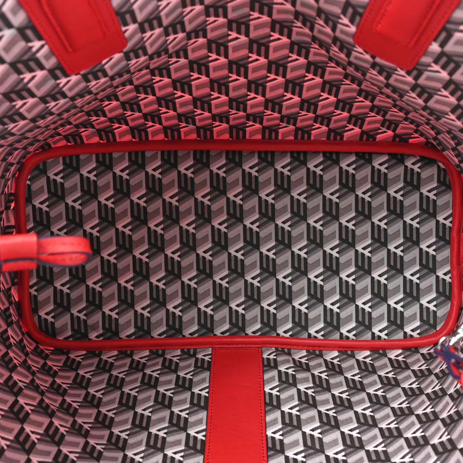 MCM Visetos Medium Liz Reversible Shopper Tote Ruby Red 9 of 16