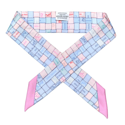 Hermes Silk Bolduc Au Carre Twilly Bleu Pale Rose Pale 1 of 3