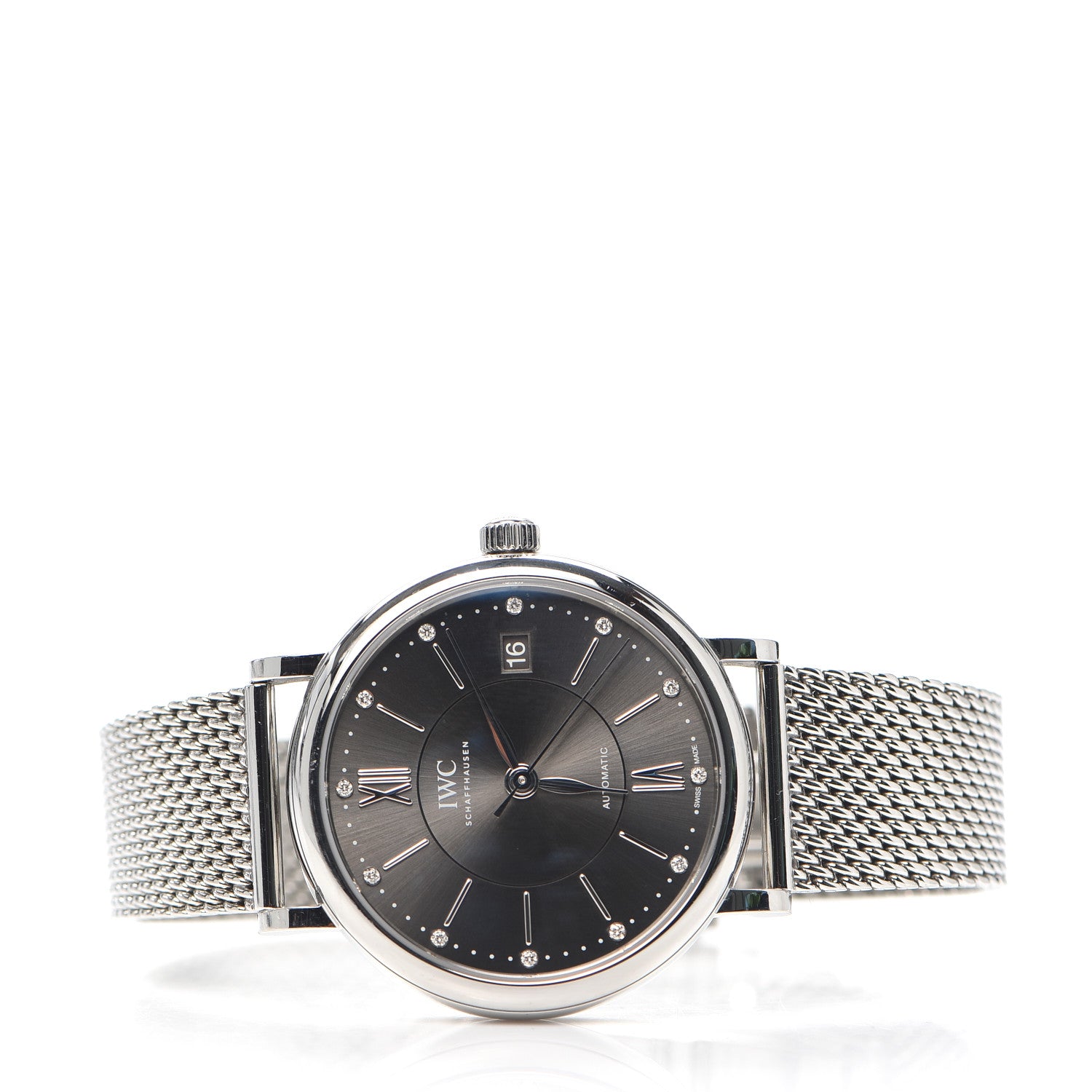 IWC Stainless Steel Diamond 37mm Portofino Automatic Watch Grey IW458110 2 of 6