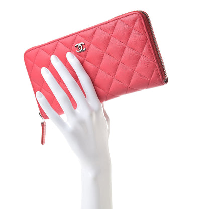 Chanel Caviar Quilted Large Gusset Zip Around Wallet Pink 2 of 11