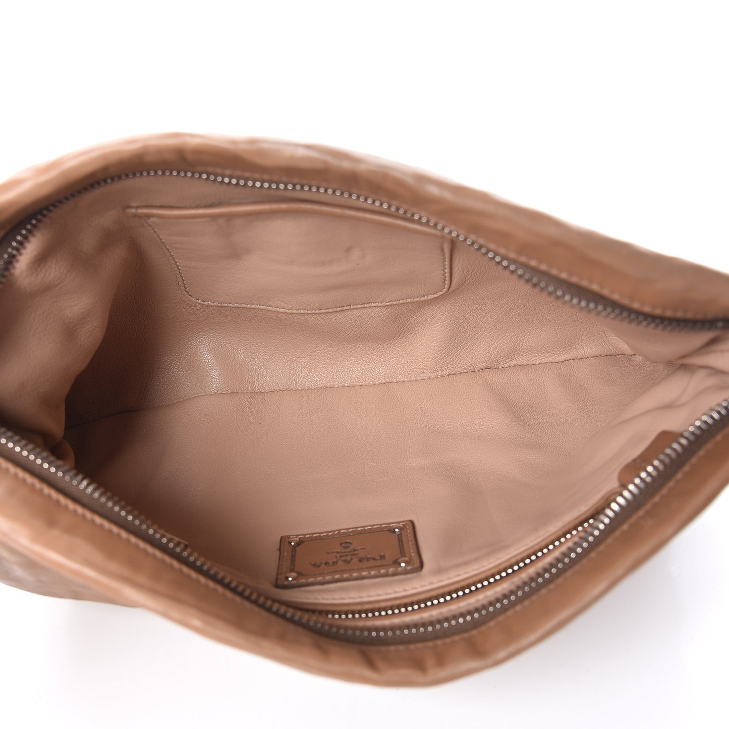 Nappa Zip Clutch Cannella