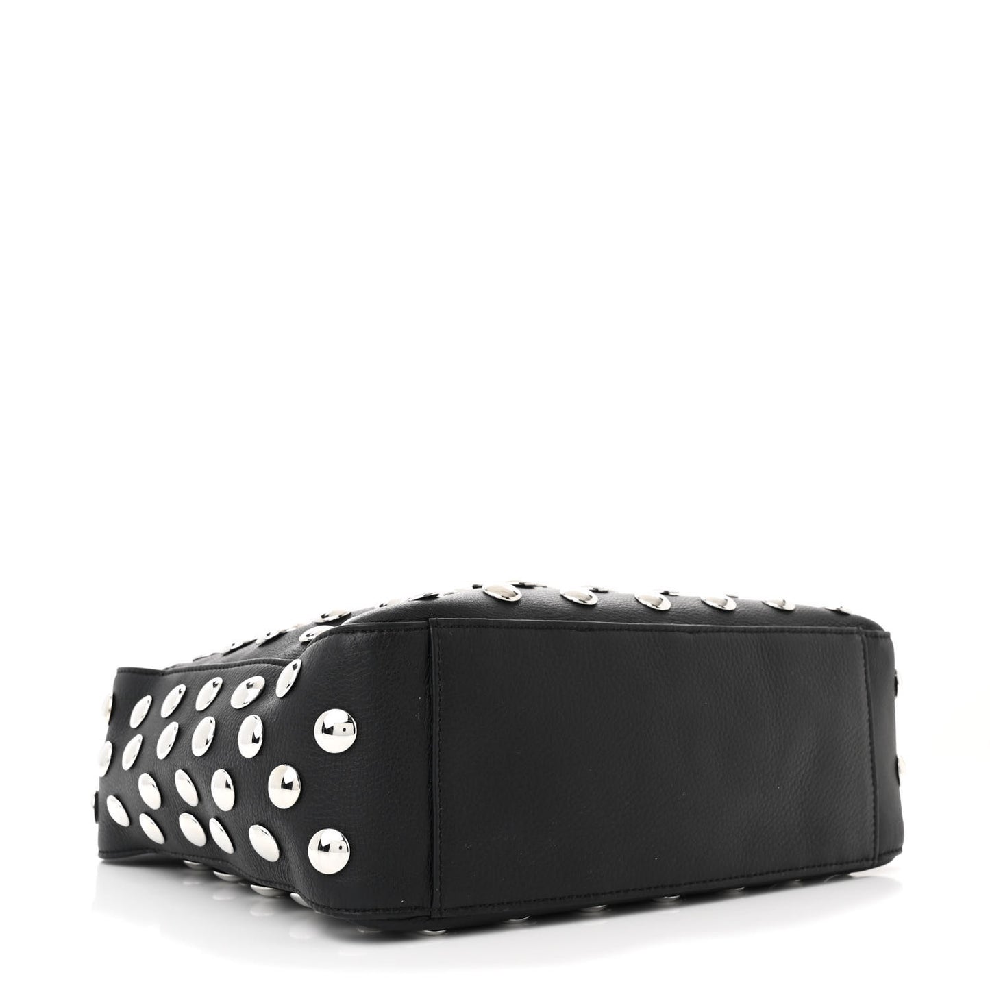 Pebbled Sport Calfskin Studded Elena Black