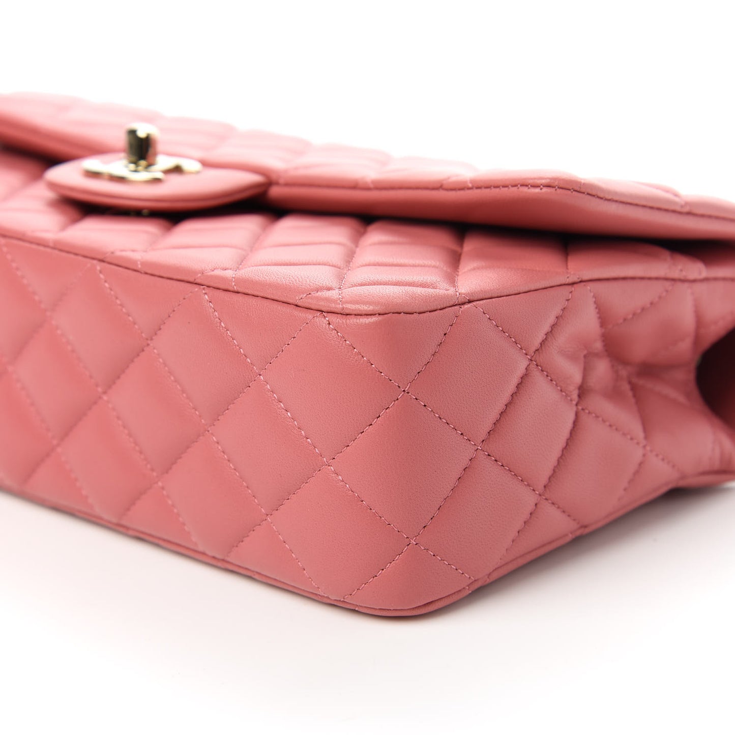 Lambskin Quilted Valentine Charms Medium Single Flap Pink