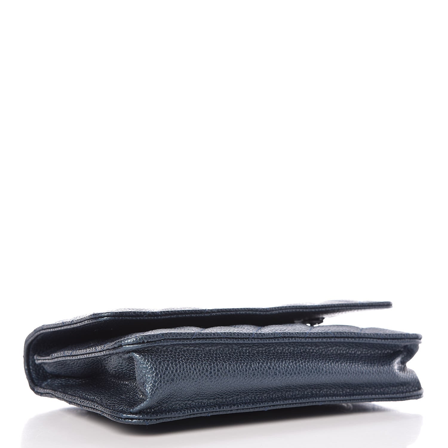 Chanel Iridescent Caviar Quilted Wallet On Chain WOC Dark Blue 4 of 10