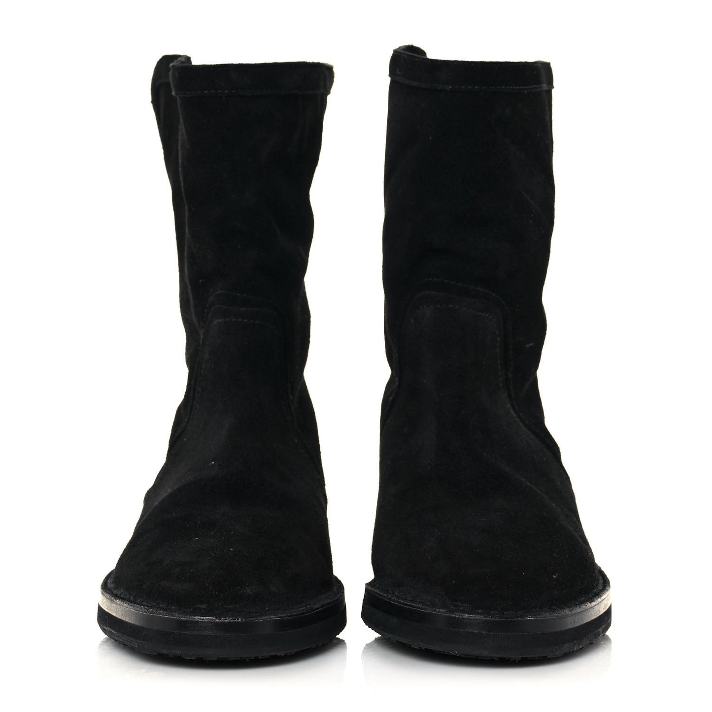 Suede Zip Boots 38.5 Black