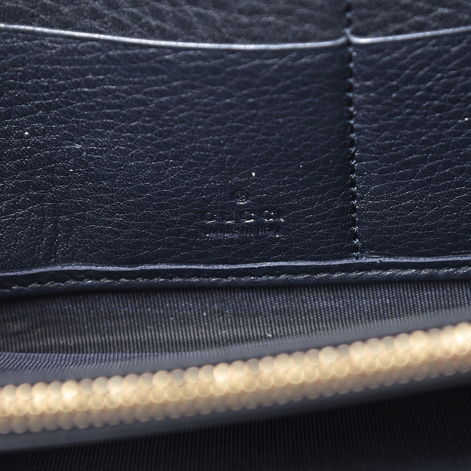 Gucci Pebbled Calfskin Soho Zip Around Wallet Blue 6 of 7