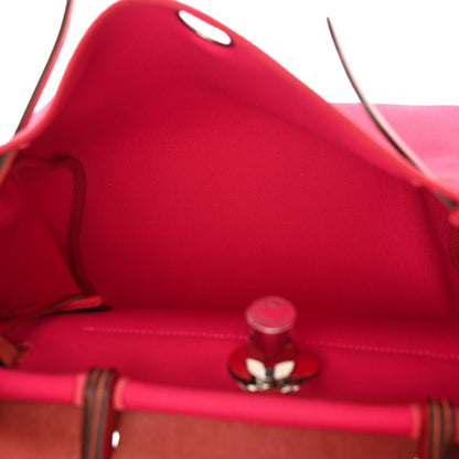 Hermes Toile Militaire Vache Hunter Laque Herbag Zip Retourne 31 PM Rose Mexico Rouge Piment 6 of 12