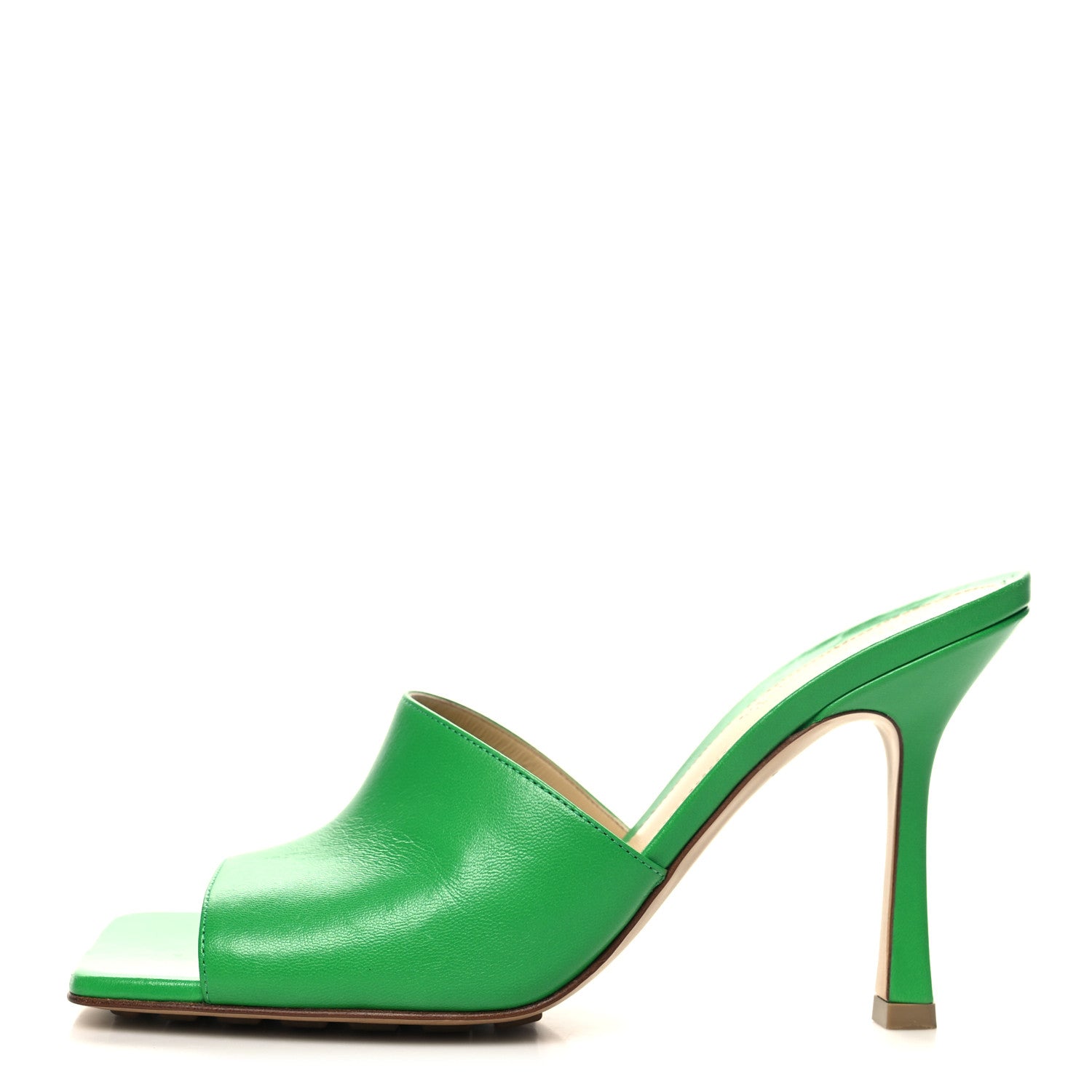 Bottega Veneta Lambskin Stretch Mule Sandals 38 Grass 1 of 9