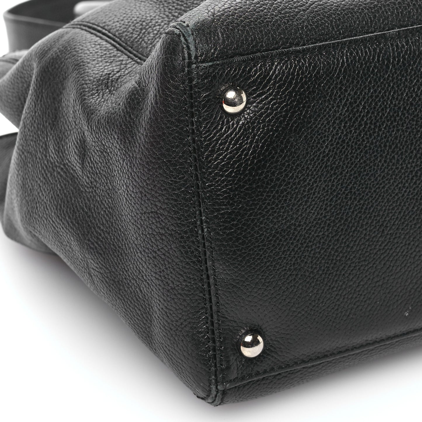 Calfskin Cerf Executive Shopper Tote Black
