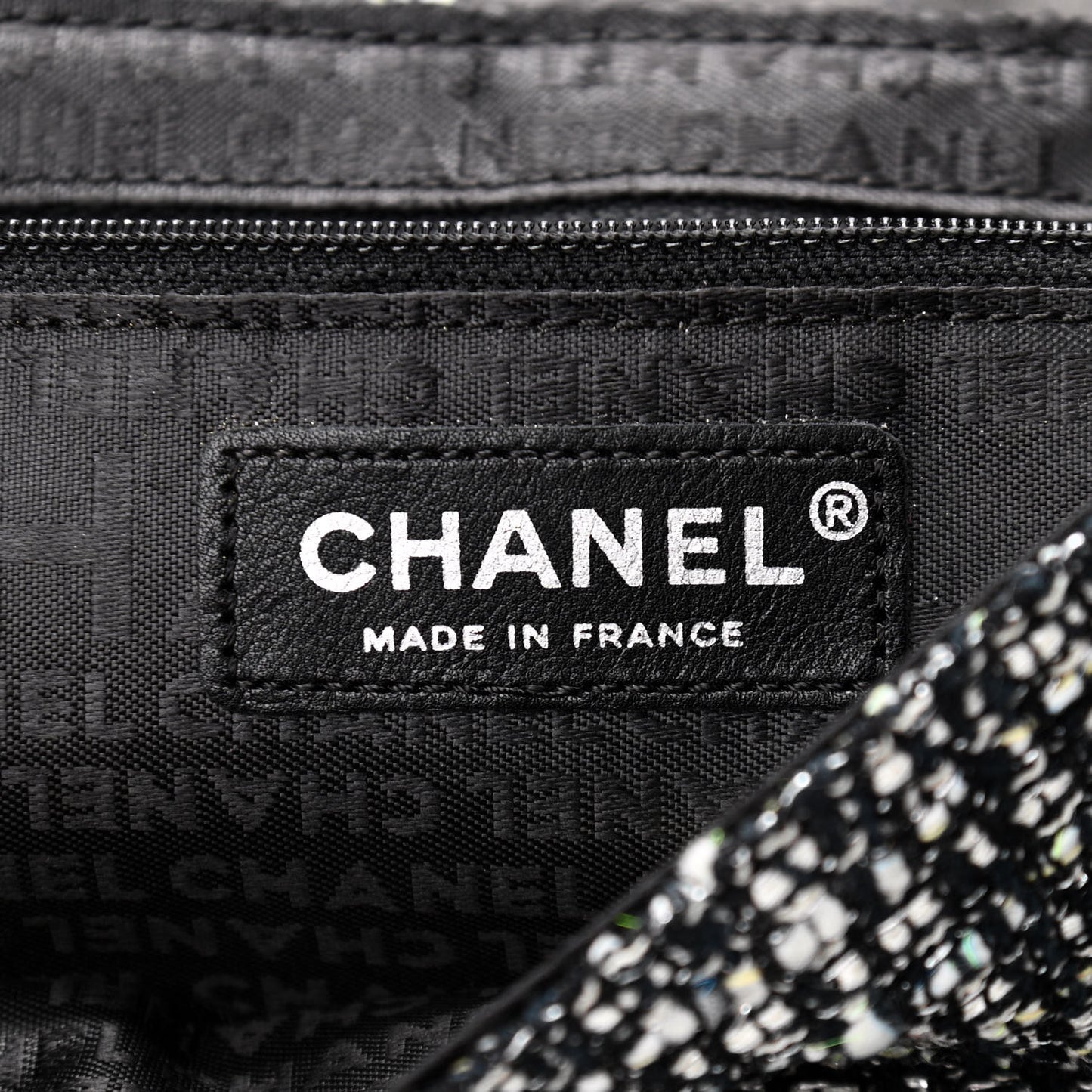 Rabbit Fur Tweed Lizard Small Fantasy Flap Black White