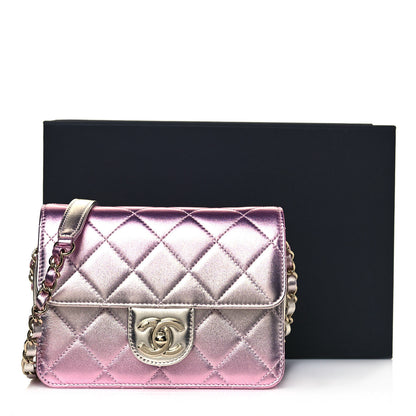 Chanel Metallic Lambskin Like A Wallet Flap Golden Pink 13 of 13