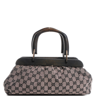 Gucci Monogram Wood Handle Frame Doctor Bag Black 1 of 7