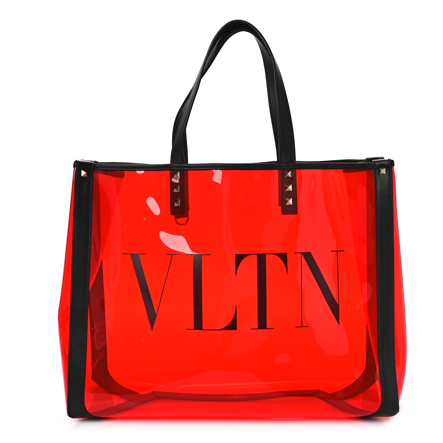 Valentino Garavani Plexy VLTN Small Shopping Bag Red Black 3 of 9