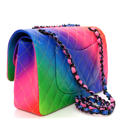 Chanel Calfskin Quilted Medium Rainbow Double Flap Multicolor 3 of 11