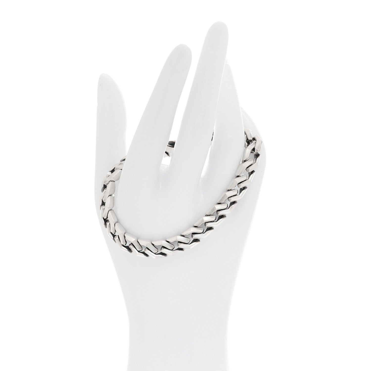 David Yurman Sterling Silver 8.7mm Curb Chain Angular Link Bracelet 2 of 4