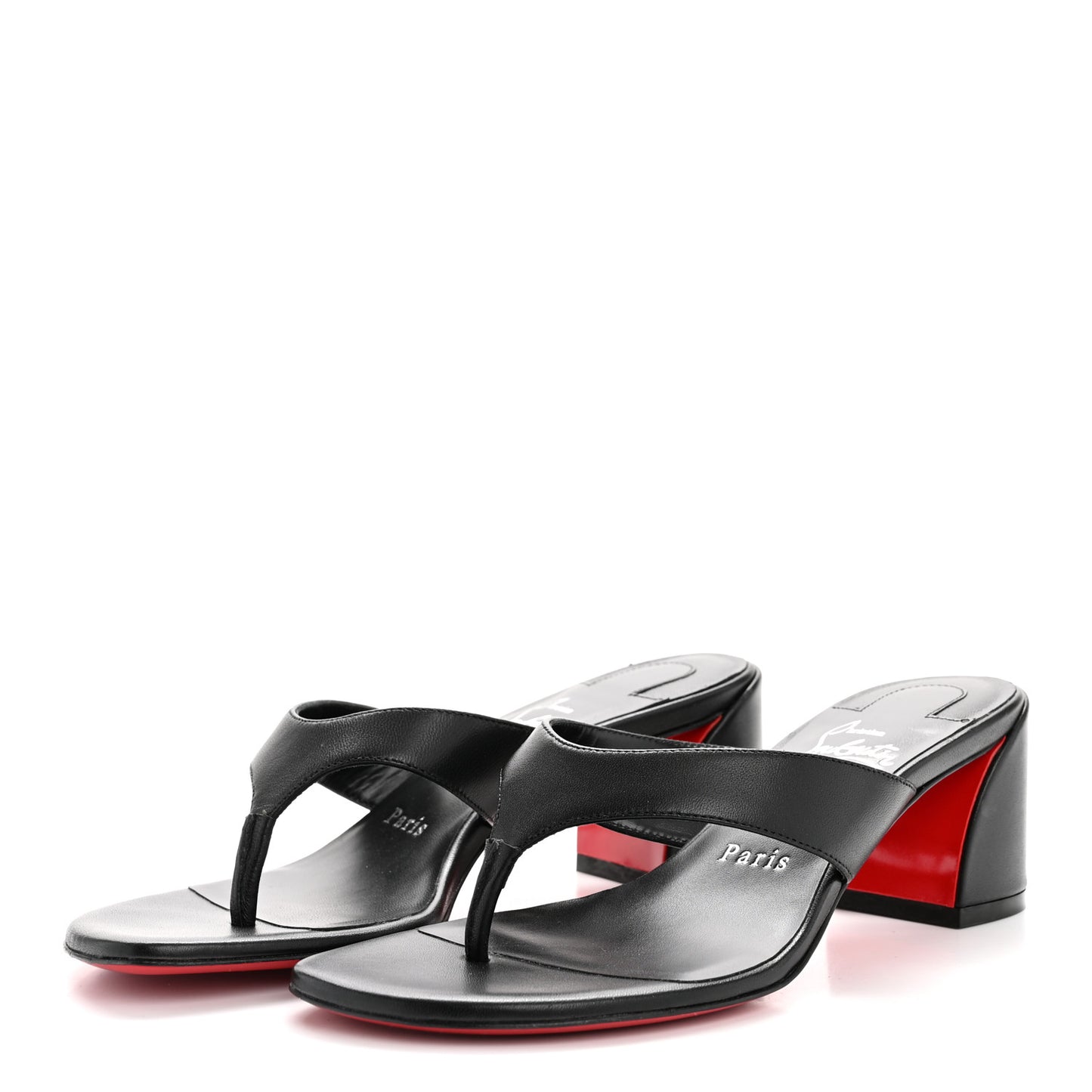Nappa Janetonga 55 Thong Sandals 36.5 Black