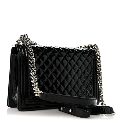 Chanel Patent Calfskin Quilted New Medium Plexiglass Boy Flap Black 3 of 13