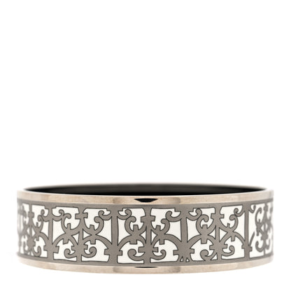 Hermes Enamel Printed Wide Balcons du Guadalquivir Bracelet 65 Silver 3 of 4