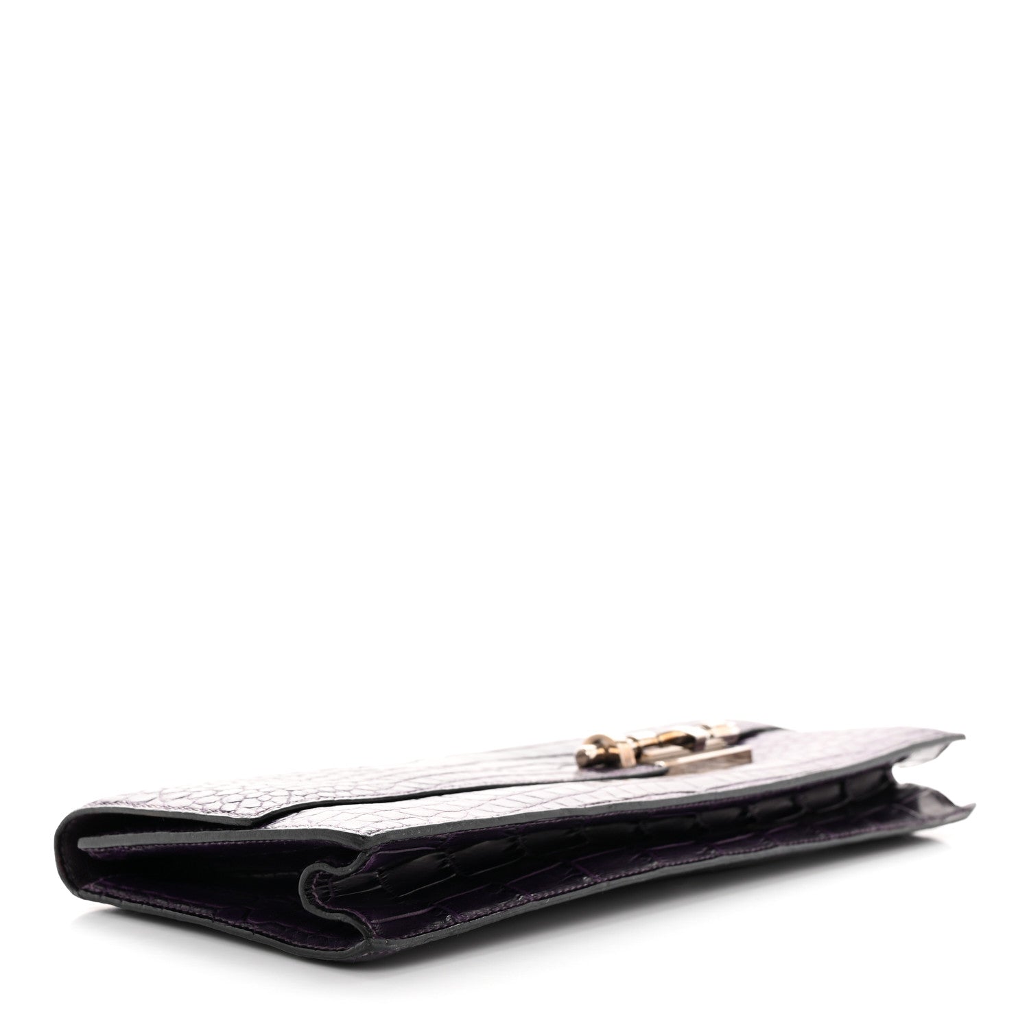 Hermes Shiny Alligator Verrou Elan Clutch Amethyst 4 of 11