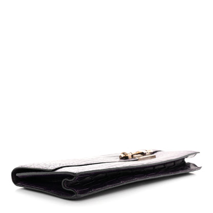Hermes Shiny Alligator Verrou Elan Clutch Amethyst 4 of 11