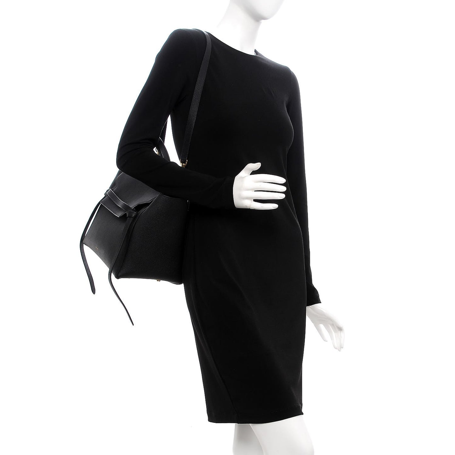 Grained Calfskin Mini Belt Bag Black