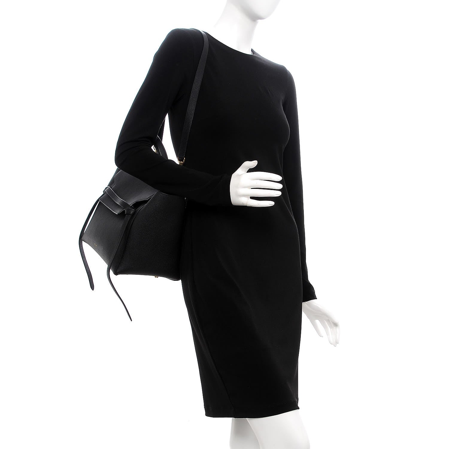 Celine Grained Calfskin Mini Belt Bag Black 2 of 10